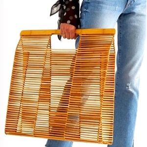 Stylish Cult Gaia Tan Bamboo  Women's Bag